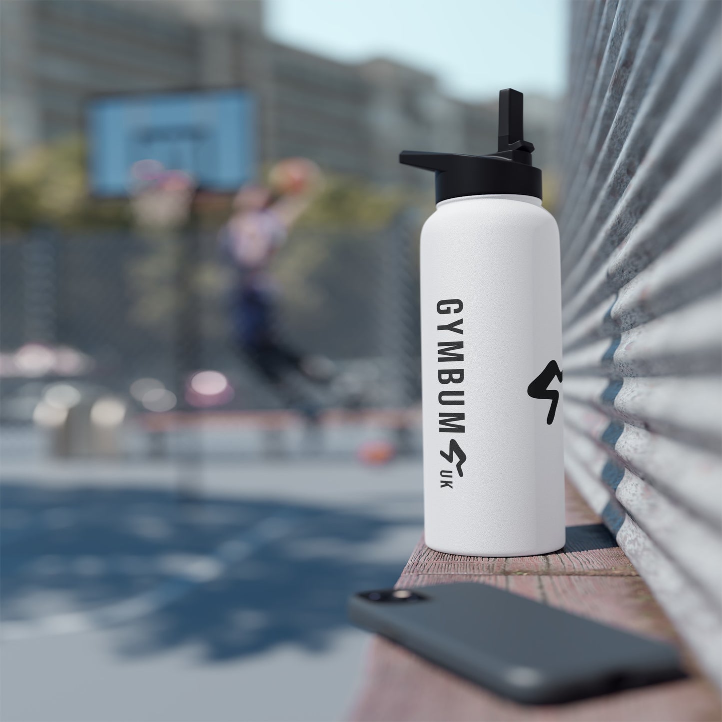 The Gymbum UK Squat Stainless Steel Water Bottle, Standard Lid