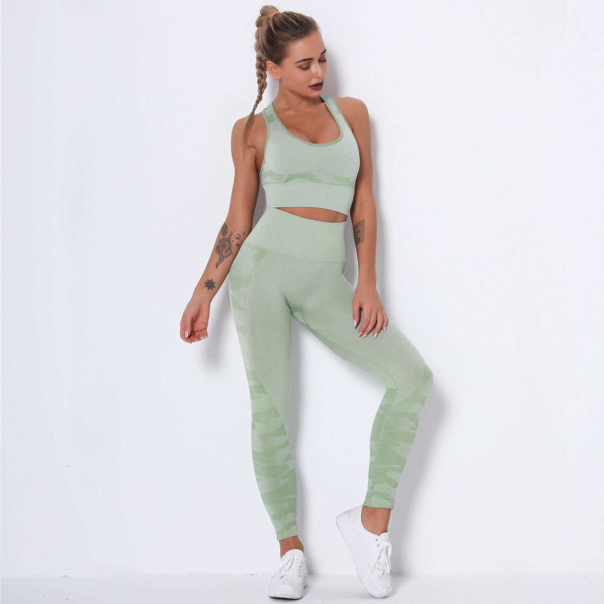 New seamless camouflage bra set for women