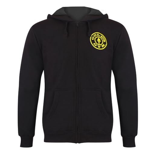 Gold's Gym GGSWT156 Men's Zip Through Sweater Hoody Printed Hooded Sweatshirt Hoodie
