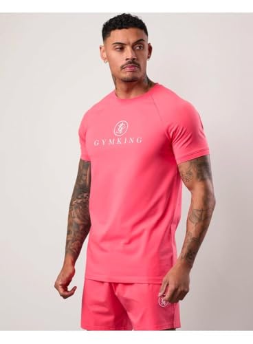 Gym King Men's Pro Jersey Tee Coral Mens Gym Wear