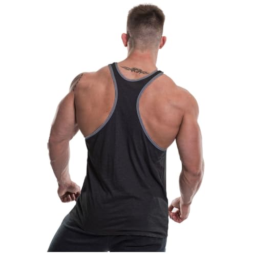 Gold's Gym GGVST004 Men's Training Sports Fitness Tank Top Muscle Joe Contrast Stringer Vest
