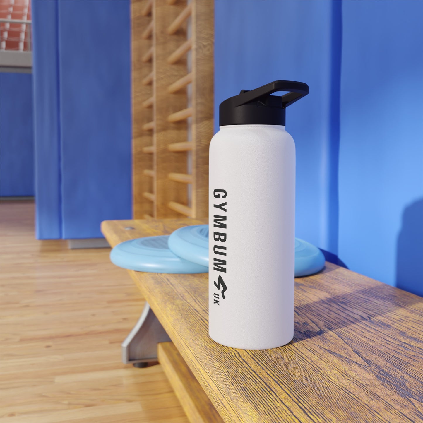 The Gymbum UK Squat Stainless Steel Water Bottle, Standard Lid