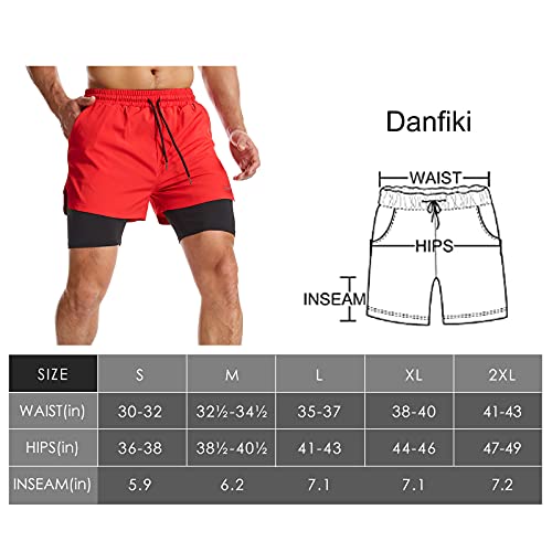 Danfiki Men Running Shorts Men's Shorts Workout with Phone Pocket