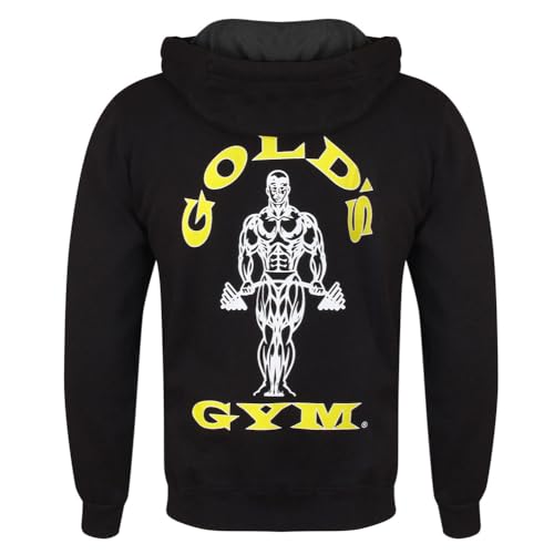 Gold's Gym GGSWT156 Men's Zip Through Sweater Hoody Printed Hooded Sweatshirt Hoodie