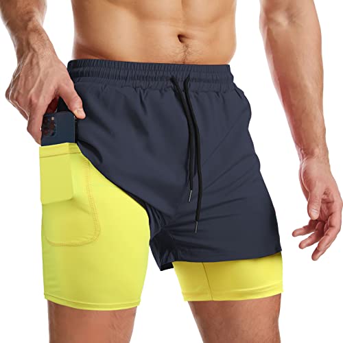 Danfiki Men Running Shorts Men's Shorts Workout with Phone Pocket