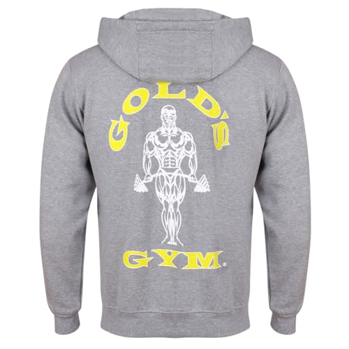Gold's Gym GGSWT156 Men's Zip Through Sweater Hoody Printed Hooded Sweatshirt Hoodie