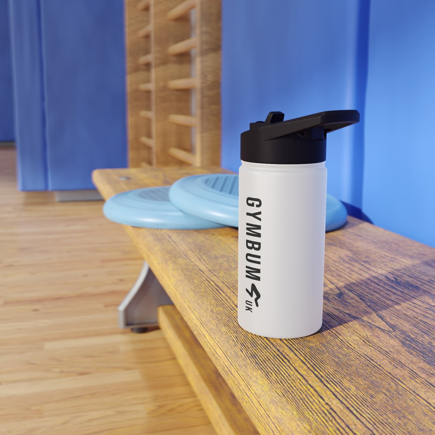 The Gymbum UK Squat Stainless Steel Water Bottle, Standard Lid