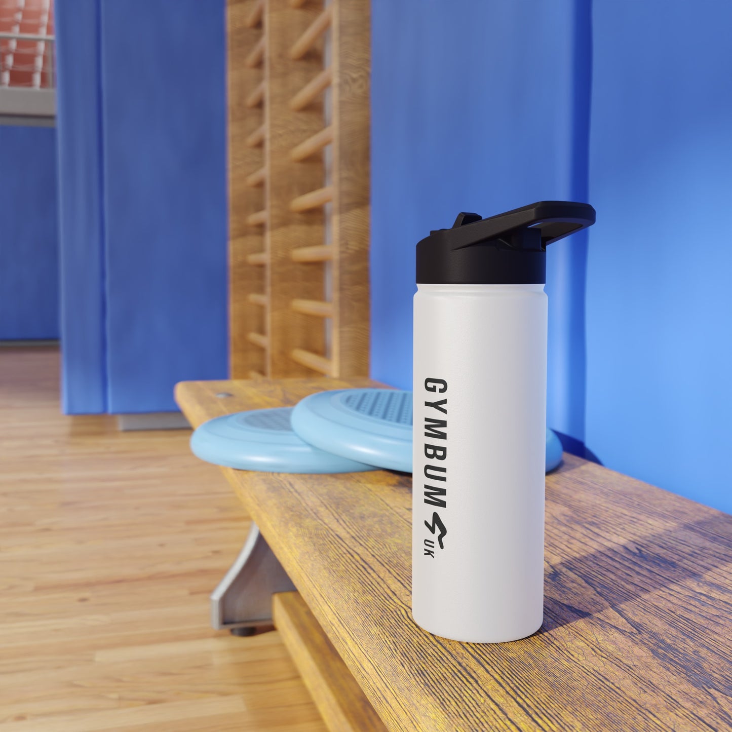 The Gymbum UK Squat Stainless Steel Water Bottle, Standard Lid