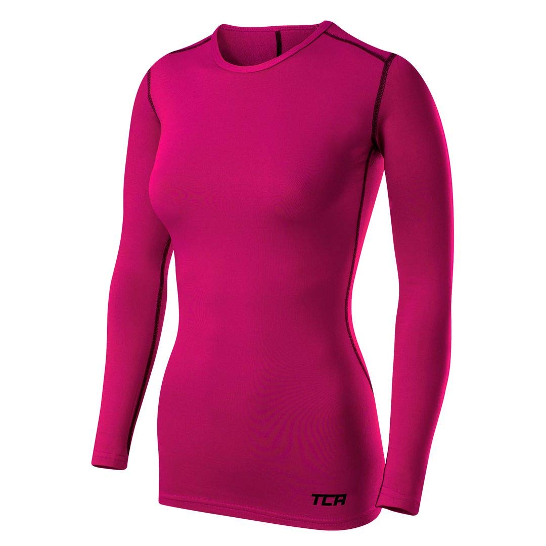 TCA Super Thermal Long Sleeve Women Running, Ski Base Layer - Compression Shirts Woman, Workout Tops for Women