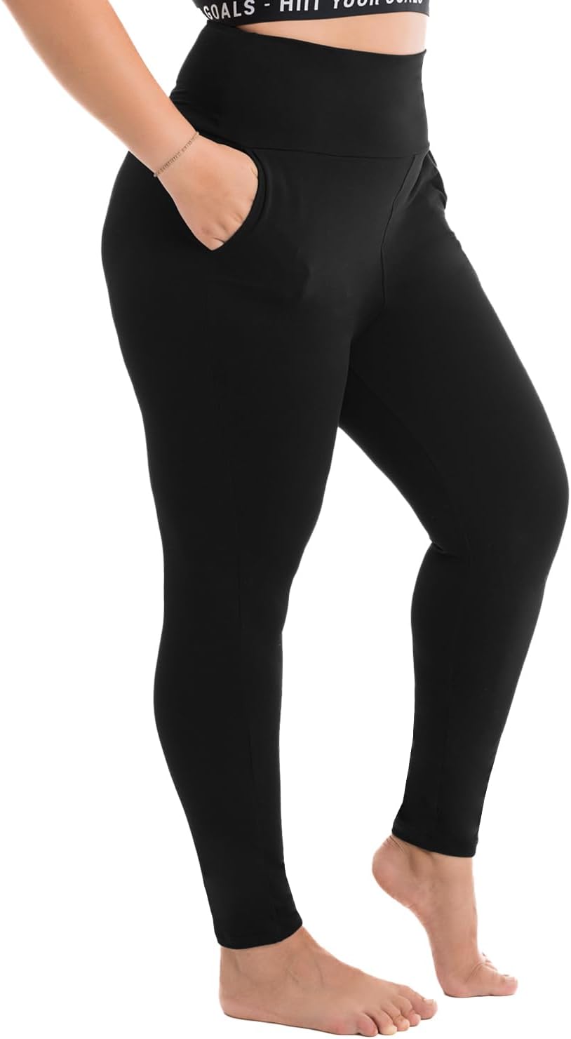Walifrey Plus Size Leggings with Pockets for Women
