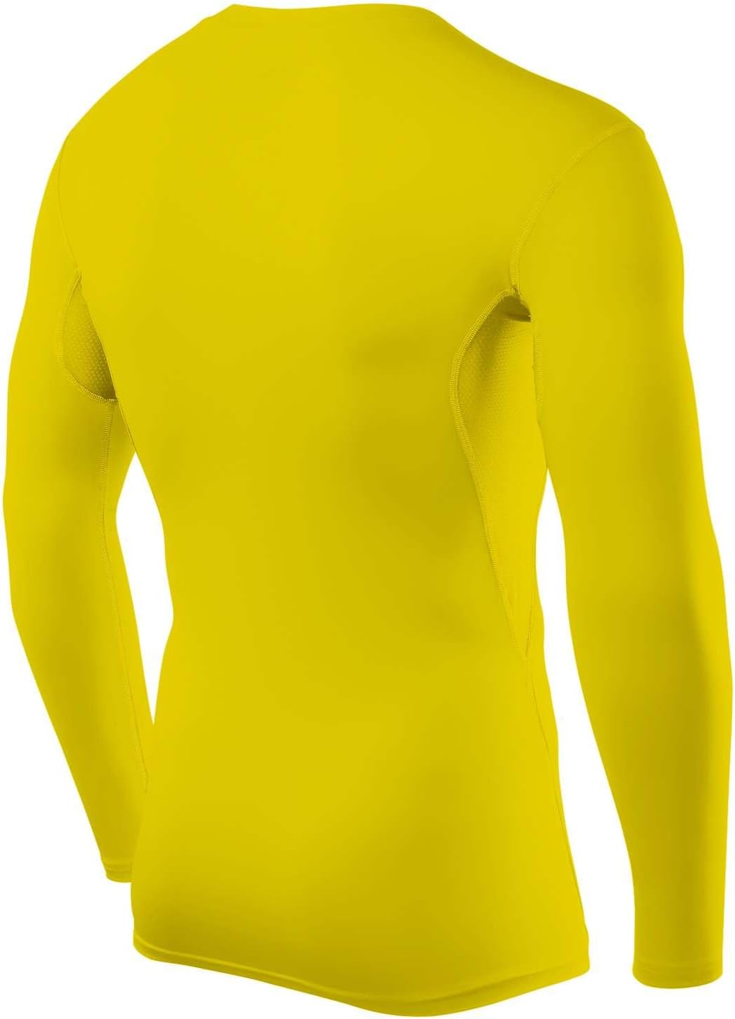 TCA Boys' HyperFusion Compression Base Layer Top Long Sleeve Under Shirt - Crew Neck - Mock/Crew Neck - Sonic Yellow, 10-12 Years