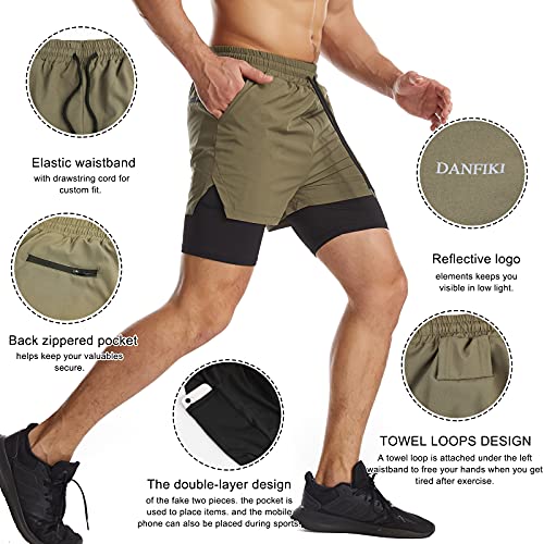 Danfiki Men Running Shorts Men's Shorts Workout with Phone Pocket
