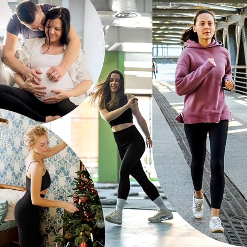 Leafigure 3 Pack Leggings for Women High Waisted Non See-Through Black Soft Workout Gym Yoga Pants