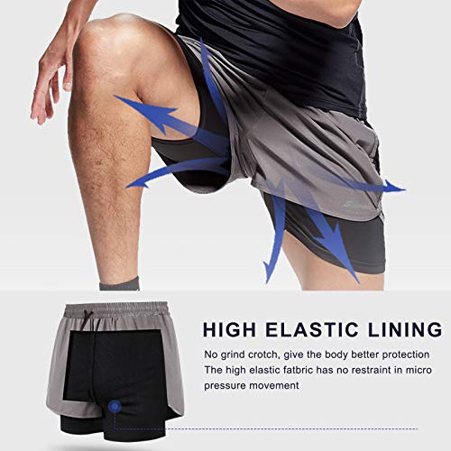 Danfiki Men Running Shorts Men's Shorts Workout with Phone Pocket