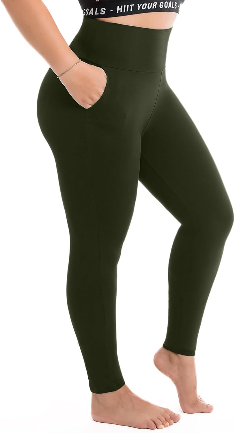 Walifrey Plus Size Leggings with Pockets for Women