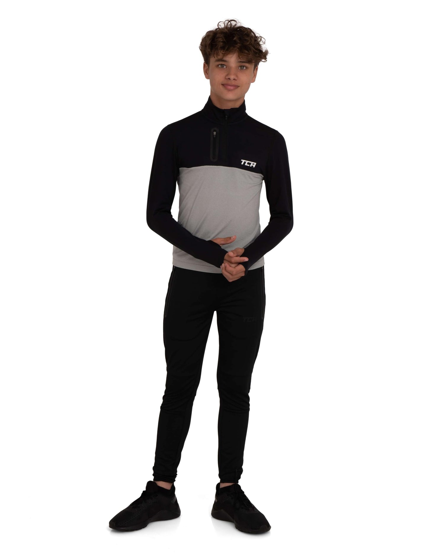 TCA Fusion Gym Tops for Boys Training Long Sleeve Running Top Boys Gym Clothes