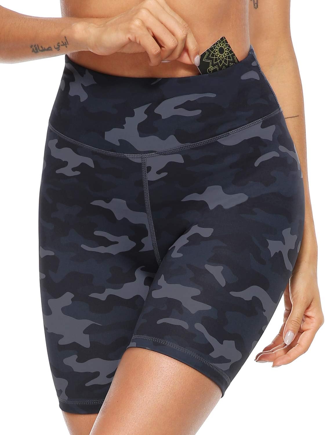 PERSIT High Waisted Women's Yoga Shorts with Pocket