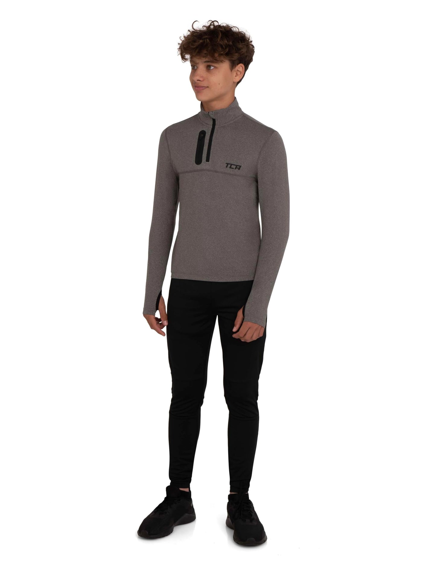 TCA Fusion Gym Tops for Boys Training Long Sleeve Running Top Boys Gym Clothes