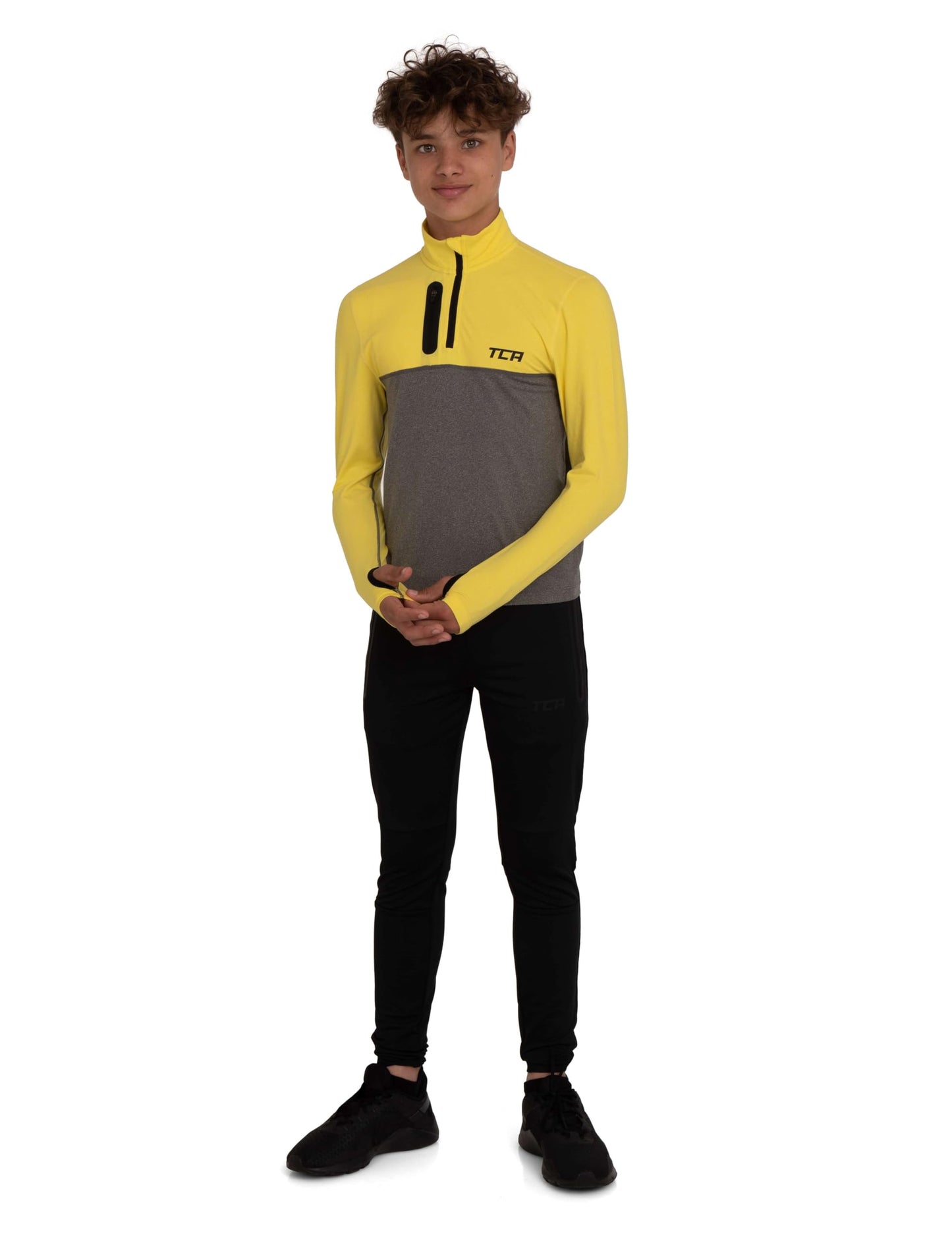 TCA Fusion Gym Tops for Boys Training Long Sleeve Running Top Boys Gym Clothes