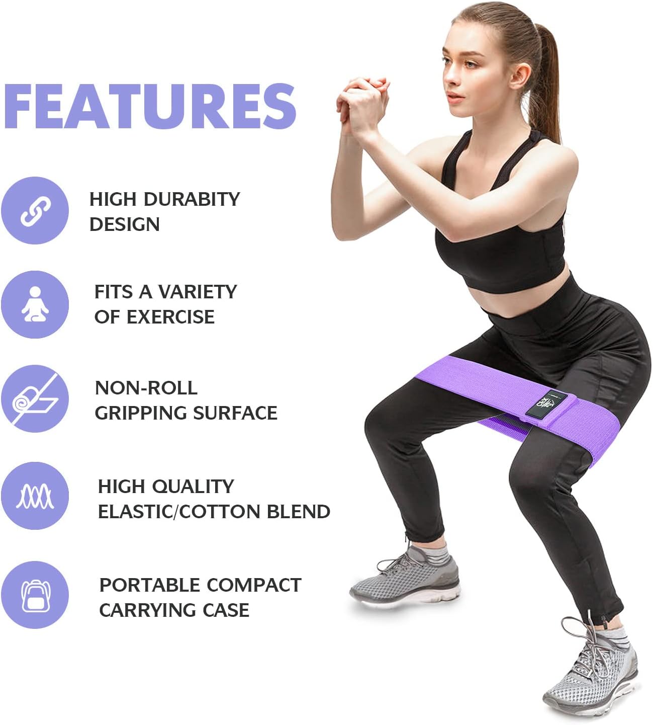 Resistance Bands Set, Exercise Bands with Non-Slip Design