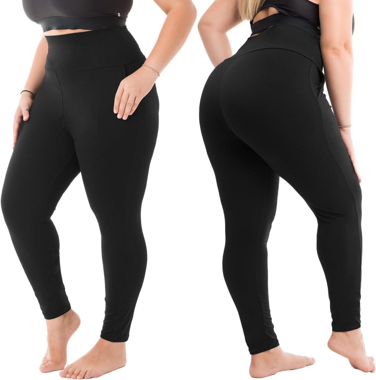 Walifrey Plus Size Leggings with Pockets for Women
