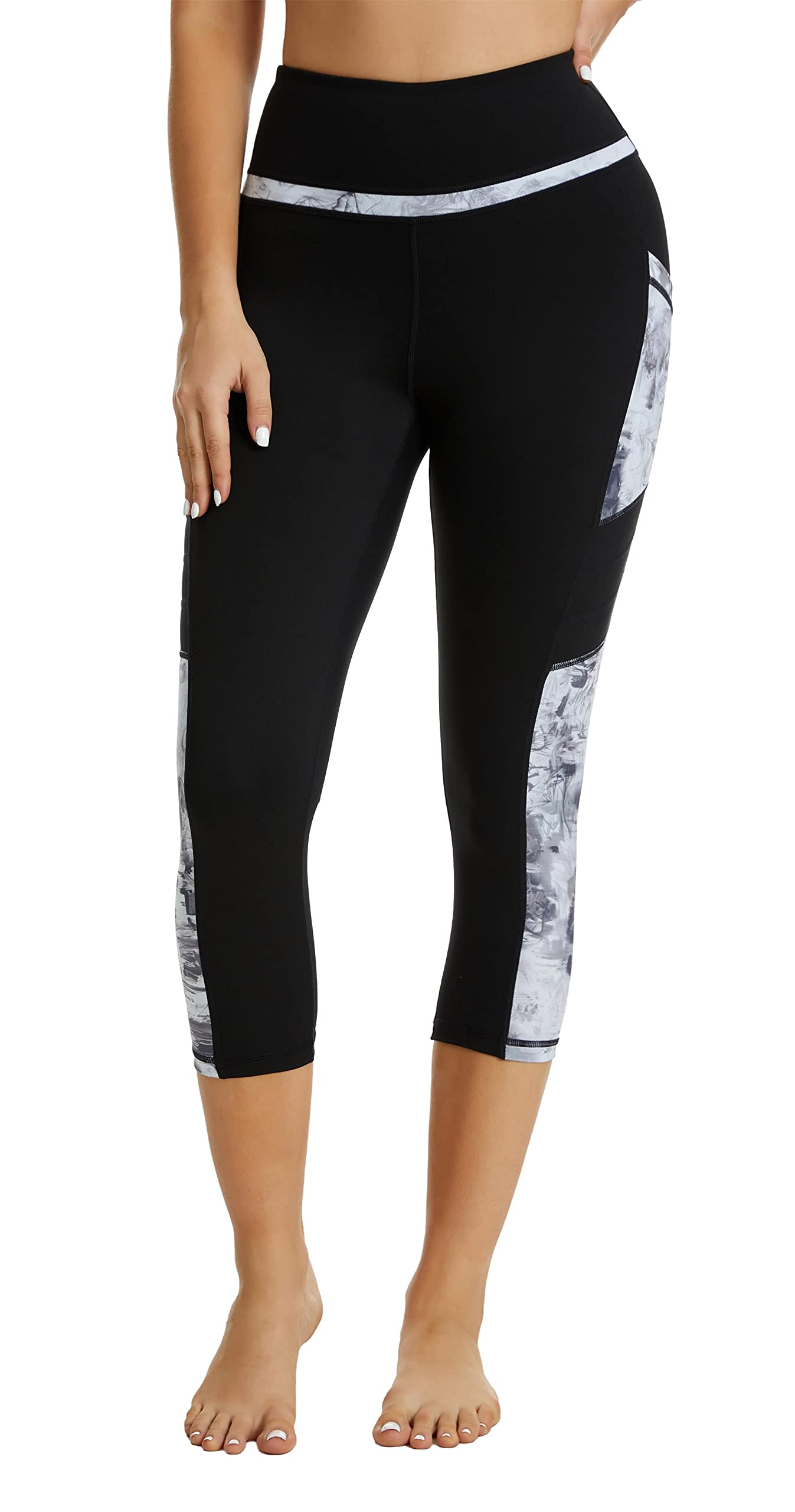 Sugar Pocket Gym Leggings for Women,Yoga Pants for Women Capri Workout Sport Exercise Cycling Leggings with Pockets