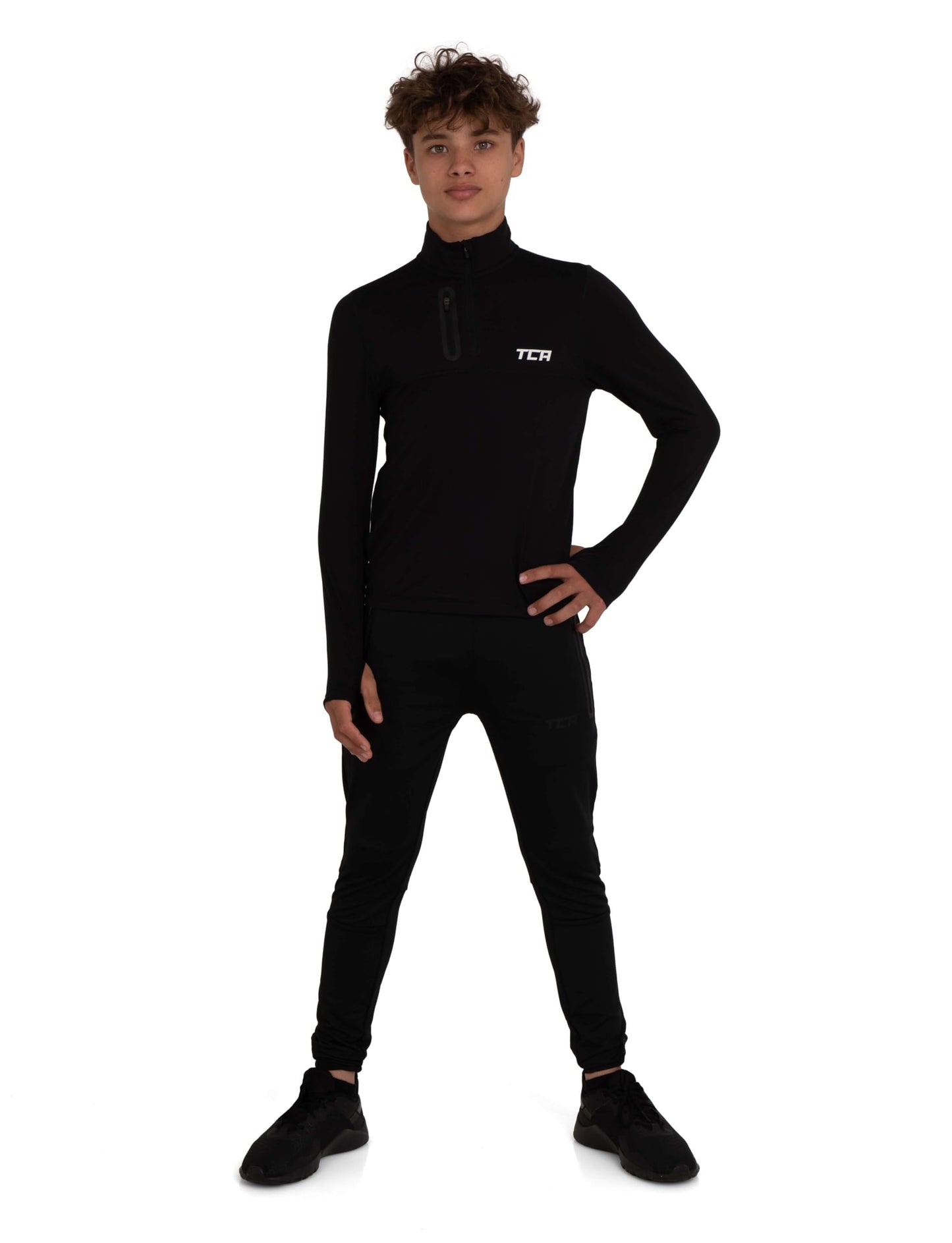 TCA Fusion Gym Tops for Boys Training Long Sleeve Running Top Boys Gym Clothes