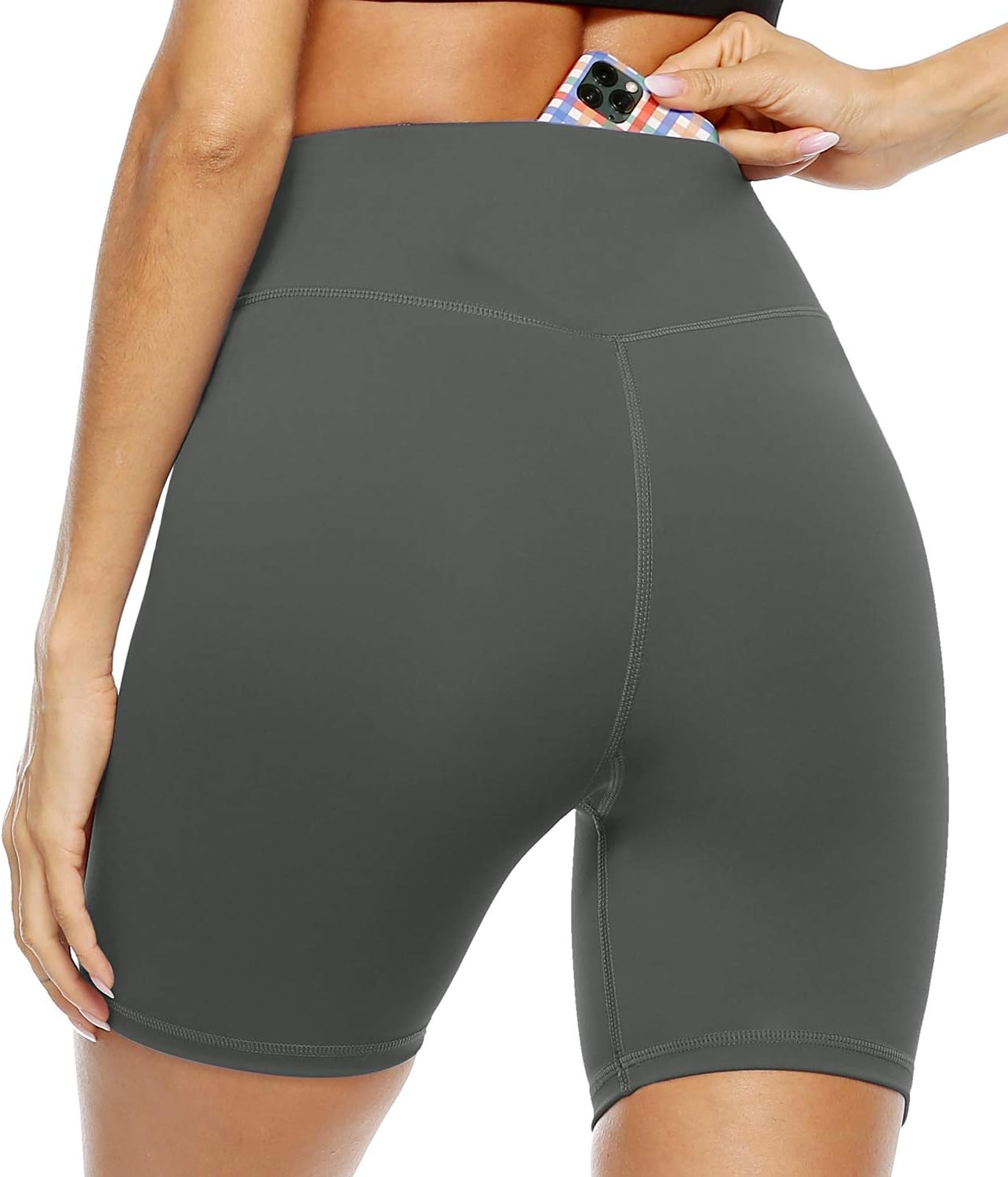 PERSIT High Waisted Women's Yoga Shorts with Pocket