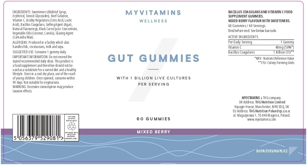 Myprotein Gut Gummies – Probiotic Gummies with Vitamin C