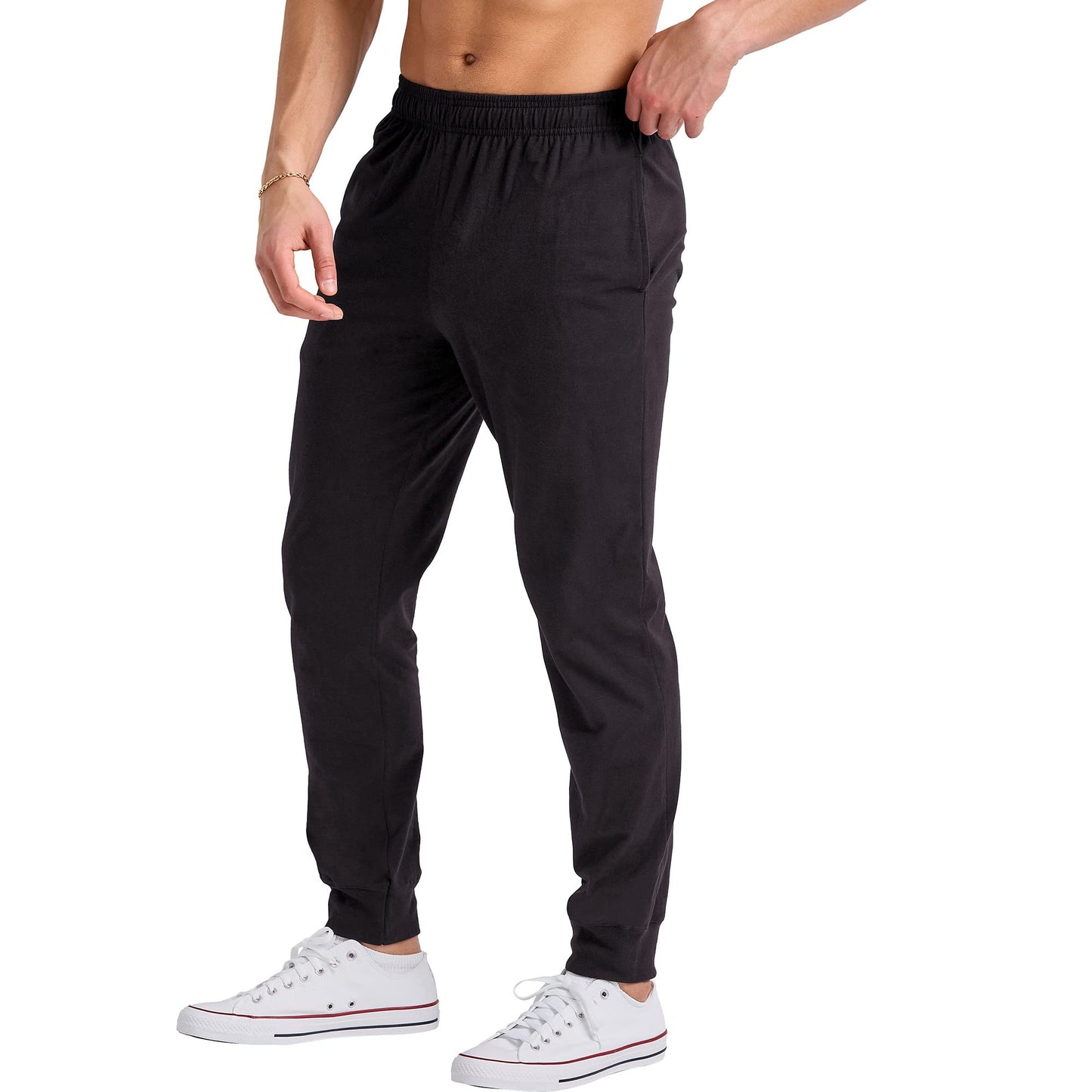 Hanes Originals Cotton Joggers, Jersey Sweatpants for Men with Pockets, 30" Inseam