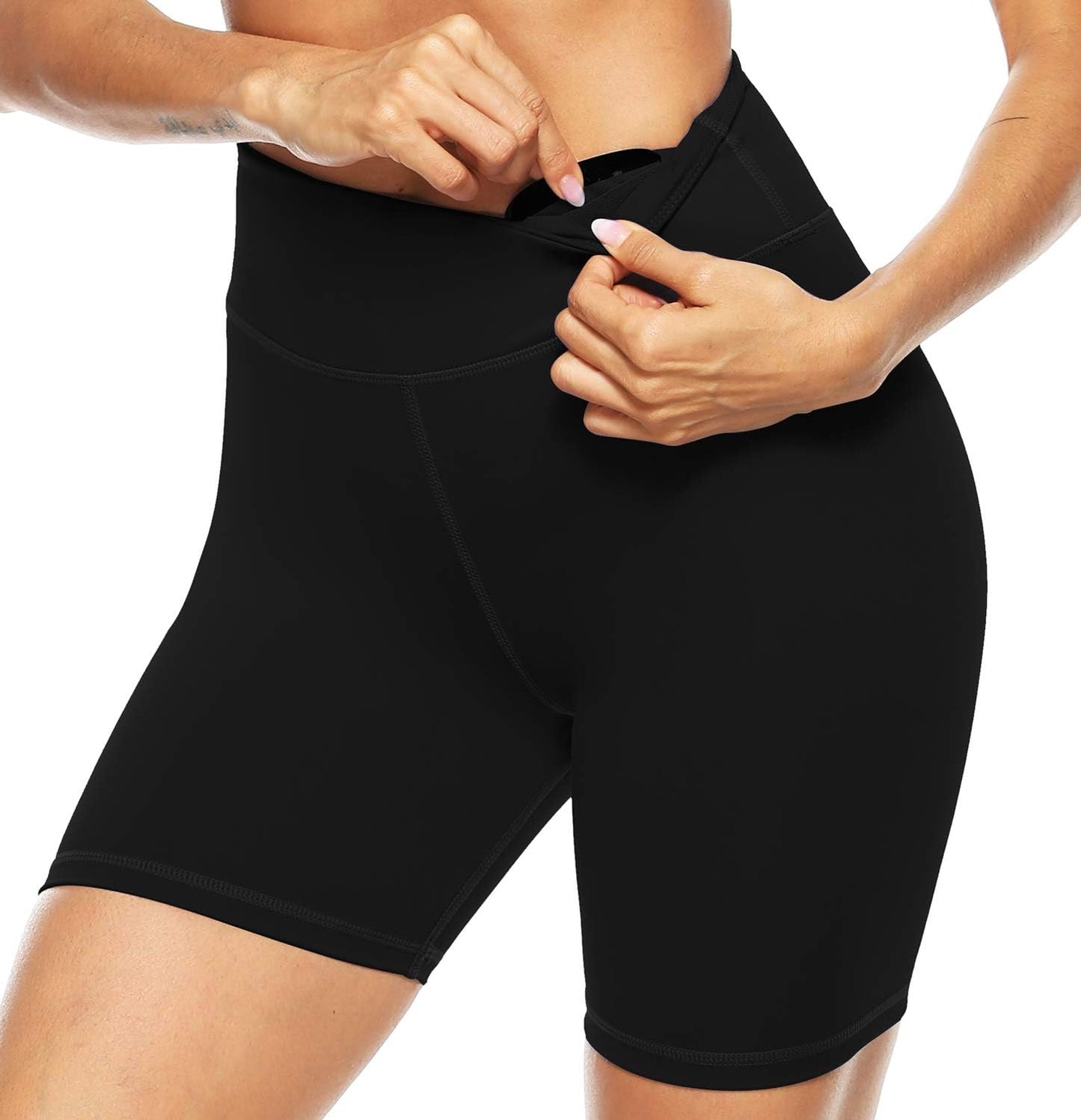 PERSIT High Waisted Women's Yoga Shorts with Pocket