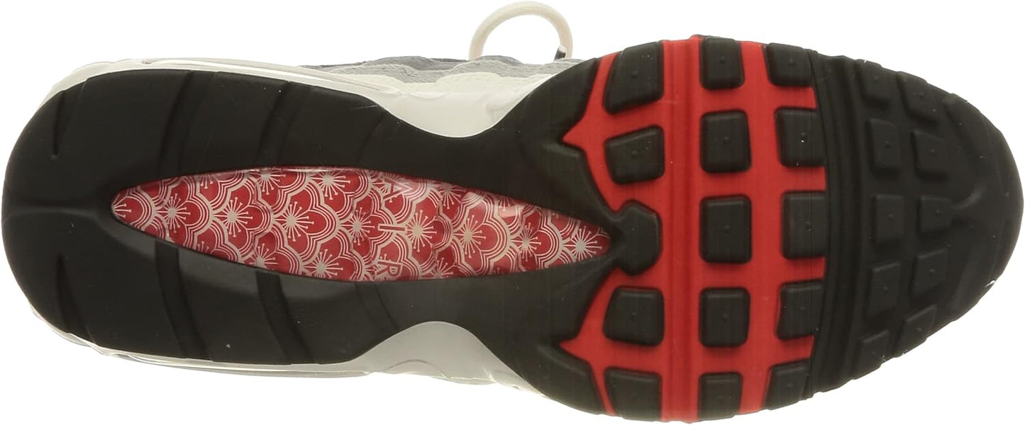 NIKE Mens Air Max 95 Sneaker, Summit White Chile Red Off Noir, 3.5 UK