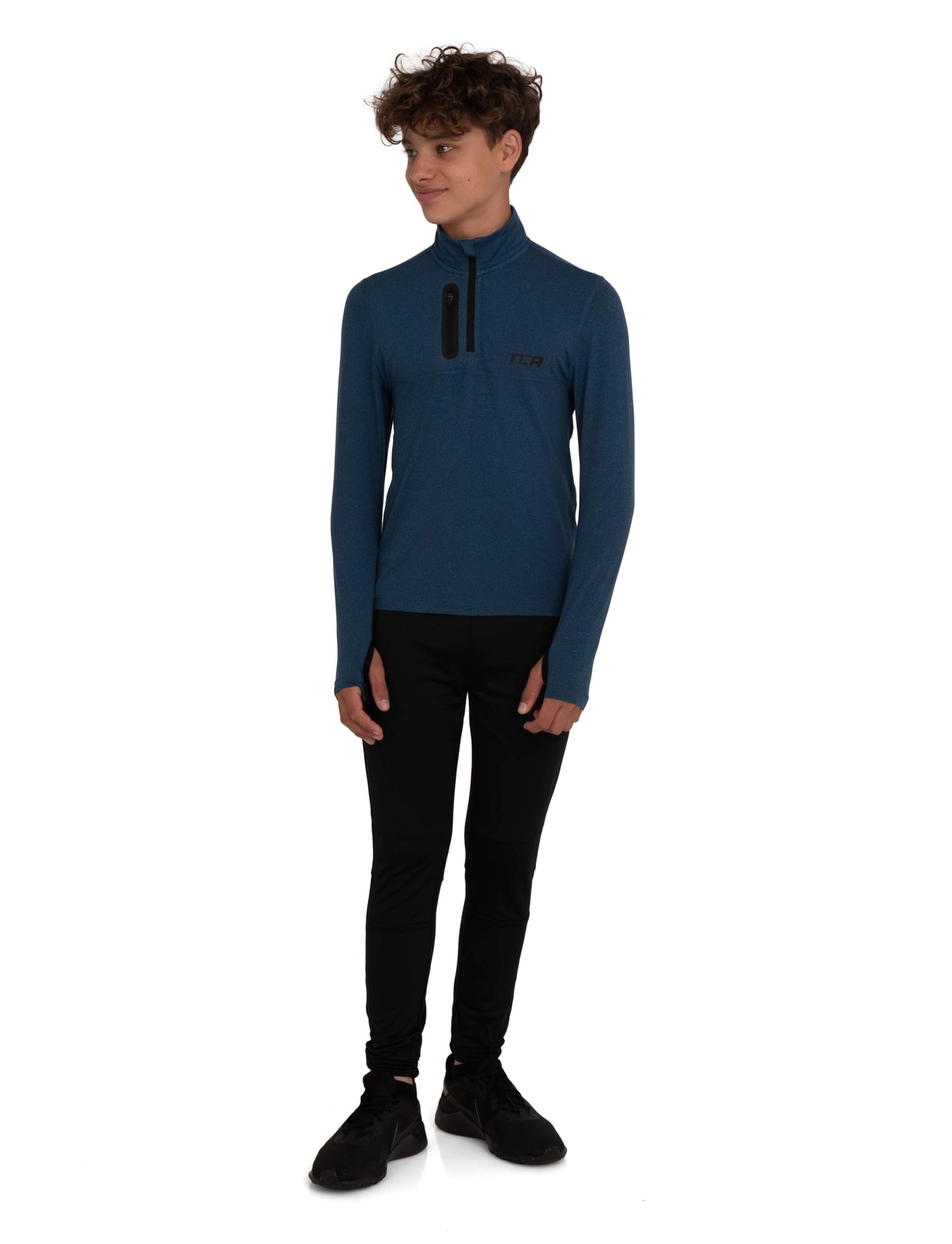 TCA Fusion Gym Tops for Boys Training Long Sleeve Running Top Boys Gym Clothes