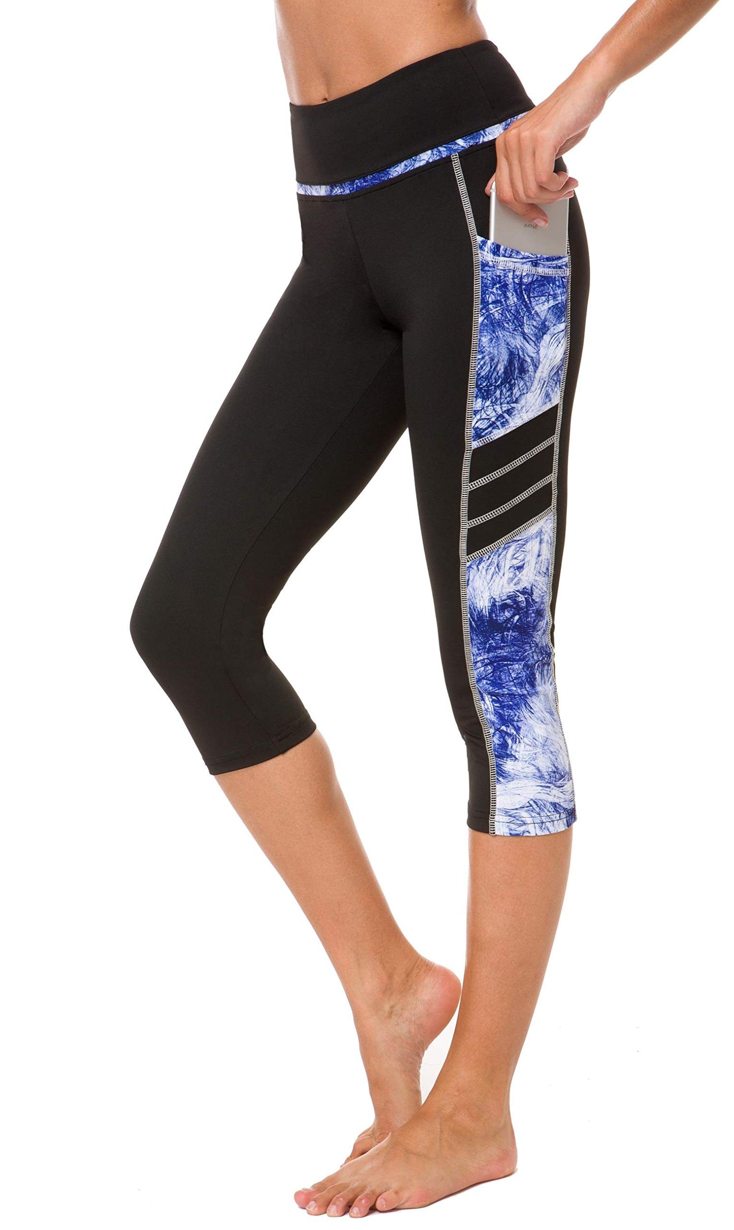 Sugar Pocket Gym Leggings for Women,Yoga Pants for Women Capri Workout Sport Exercise Cycling Leggings with Pockets