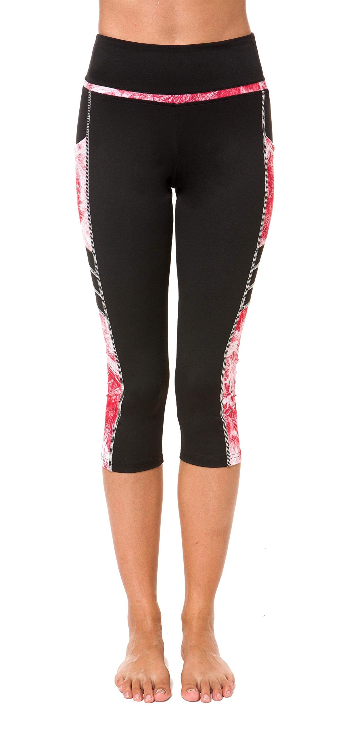 Sugar Pocket Gym Leggings for Women,Yoga Pants for Women Capri Workout Sport Exercise Cycling Leggings with Pockets