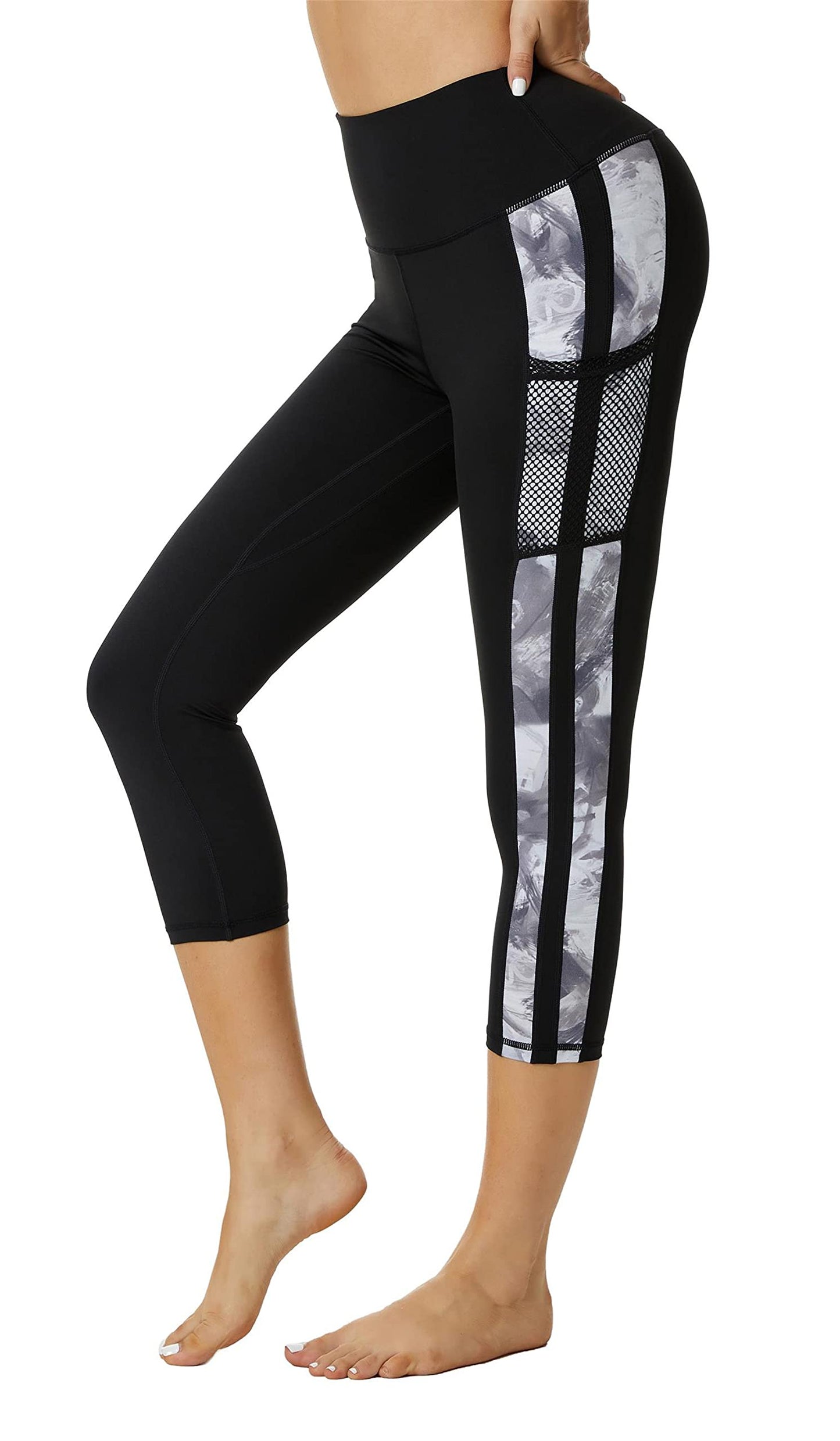 Sugar Pocket Gym Leggings for Women,Yoga Pants for Women Capri Workout Sport Exercise Cycling Leggings with Pockets