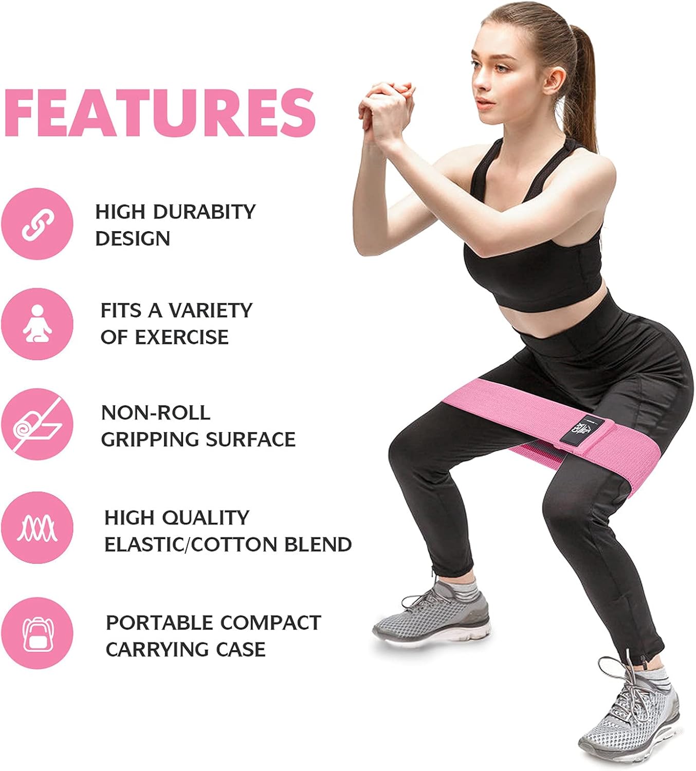 Resistance Bands Set, Exercise Bands with Non-Slip Design
