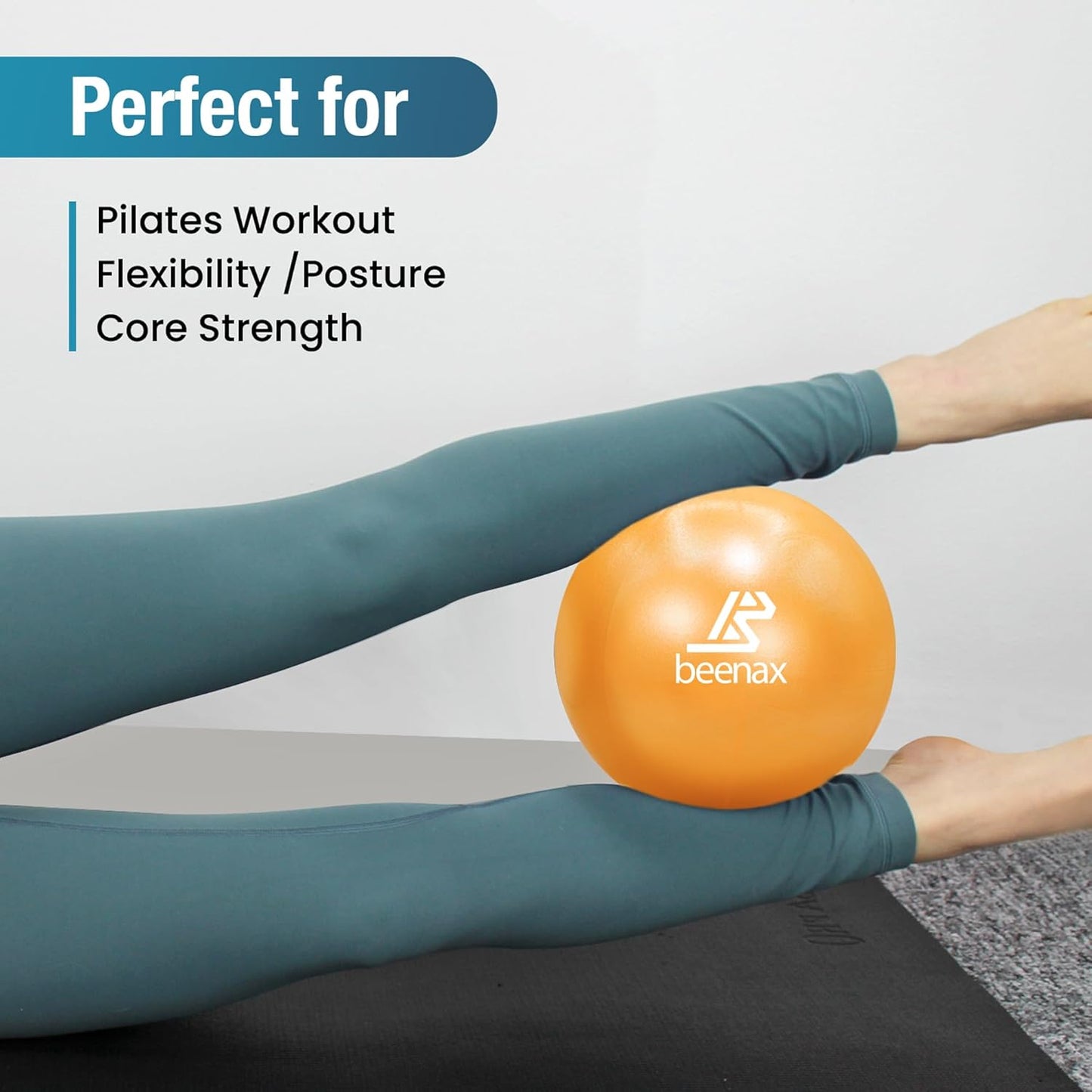 Beenax 23cm Soft Pilates Ball - 9 Inch Exercise, Mini Barre, Gym Ball