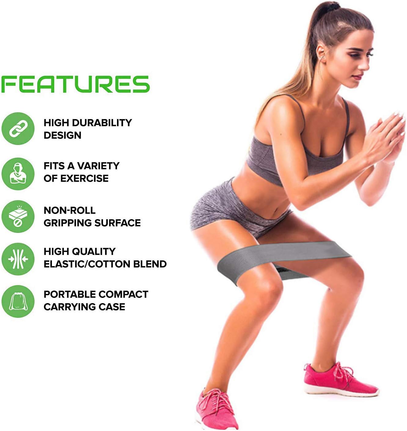 Resistance Bands Set, Exercise Bands with Non-Slip Design