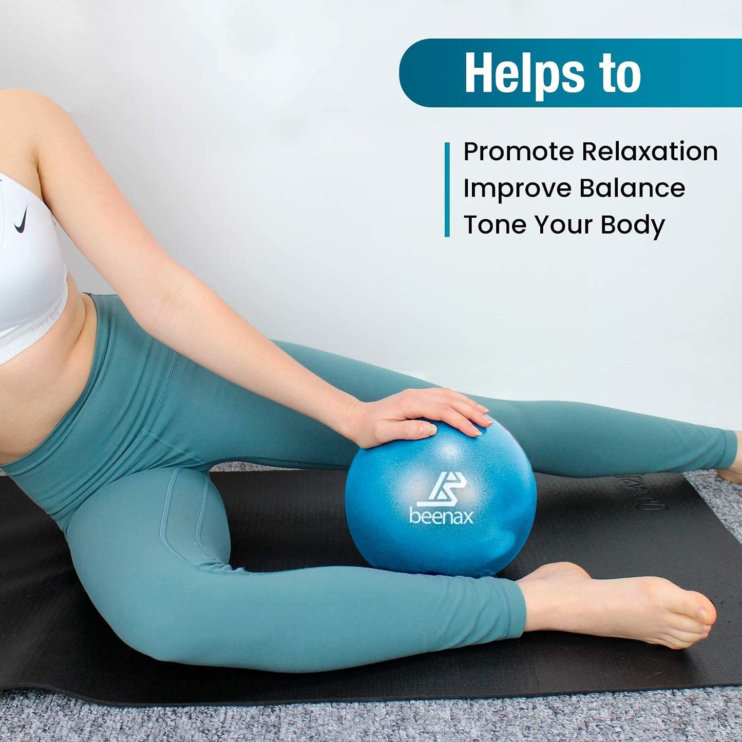 Beenax 23cm Soft Pilates Ball - 9 Inch Exercise, Mini Barre, Gym Ball