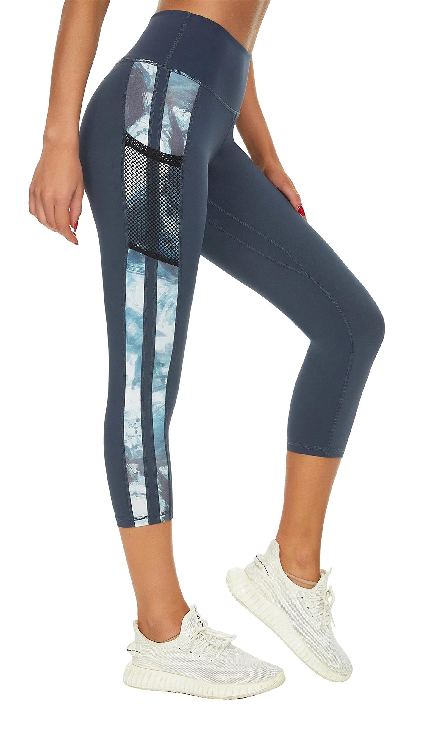Sugar Pocket Gym Leggings for Women,Yoga Pants for Women Capri Workout Sport Exercise Cycling Leggings with Pockets