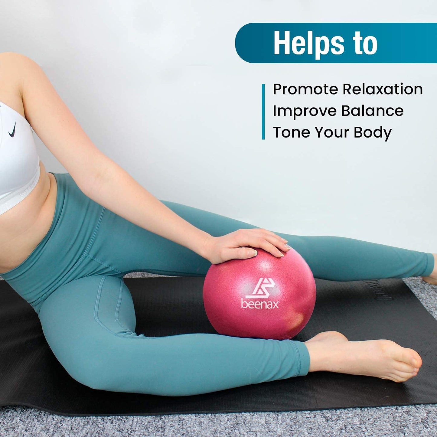 Beenax 23cm Soft Pilates Ball - 9 Inch Exercise, Mini Barre, Gym Ball