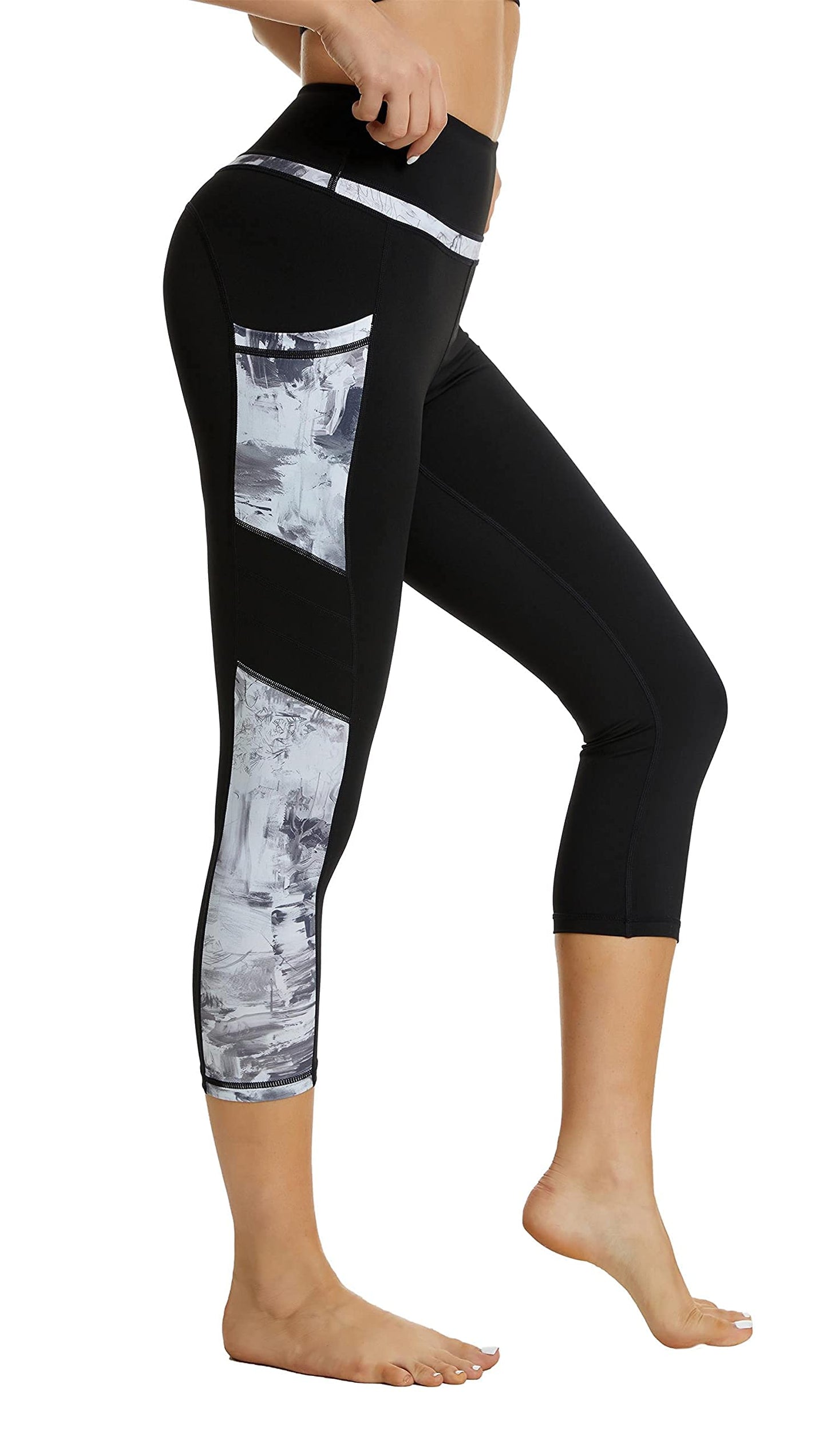 Sugar Pocket Gym Leggings for Women,Yoga Pants for Women Capri Workout Sport Exercise Cycling Leggings with Pockets
