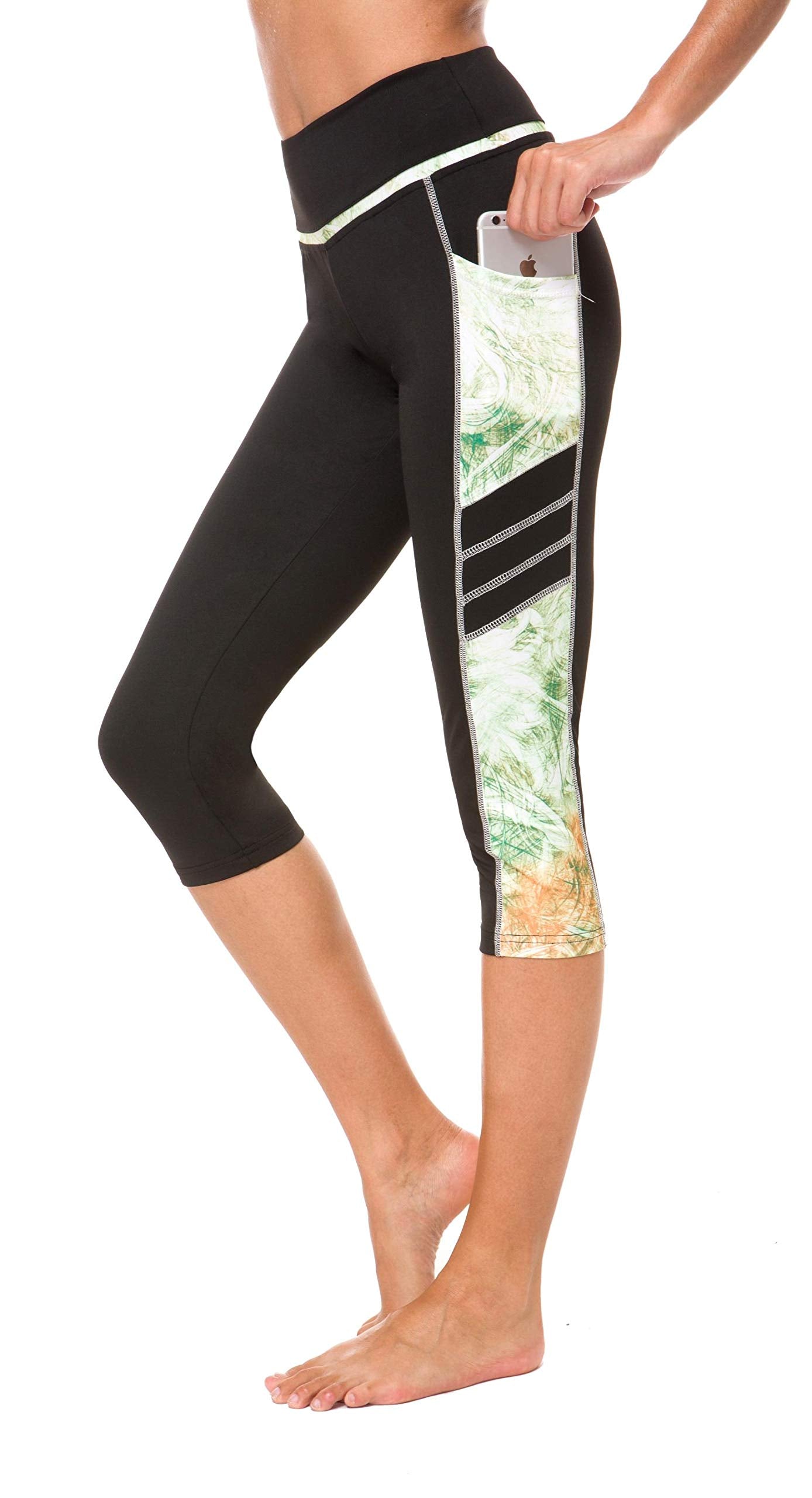 Sugar Pocket Gym Leggings for Women,Yoga Pants for Women Capri Workout Sport Exercise Cycling Leggings with Pockets