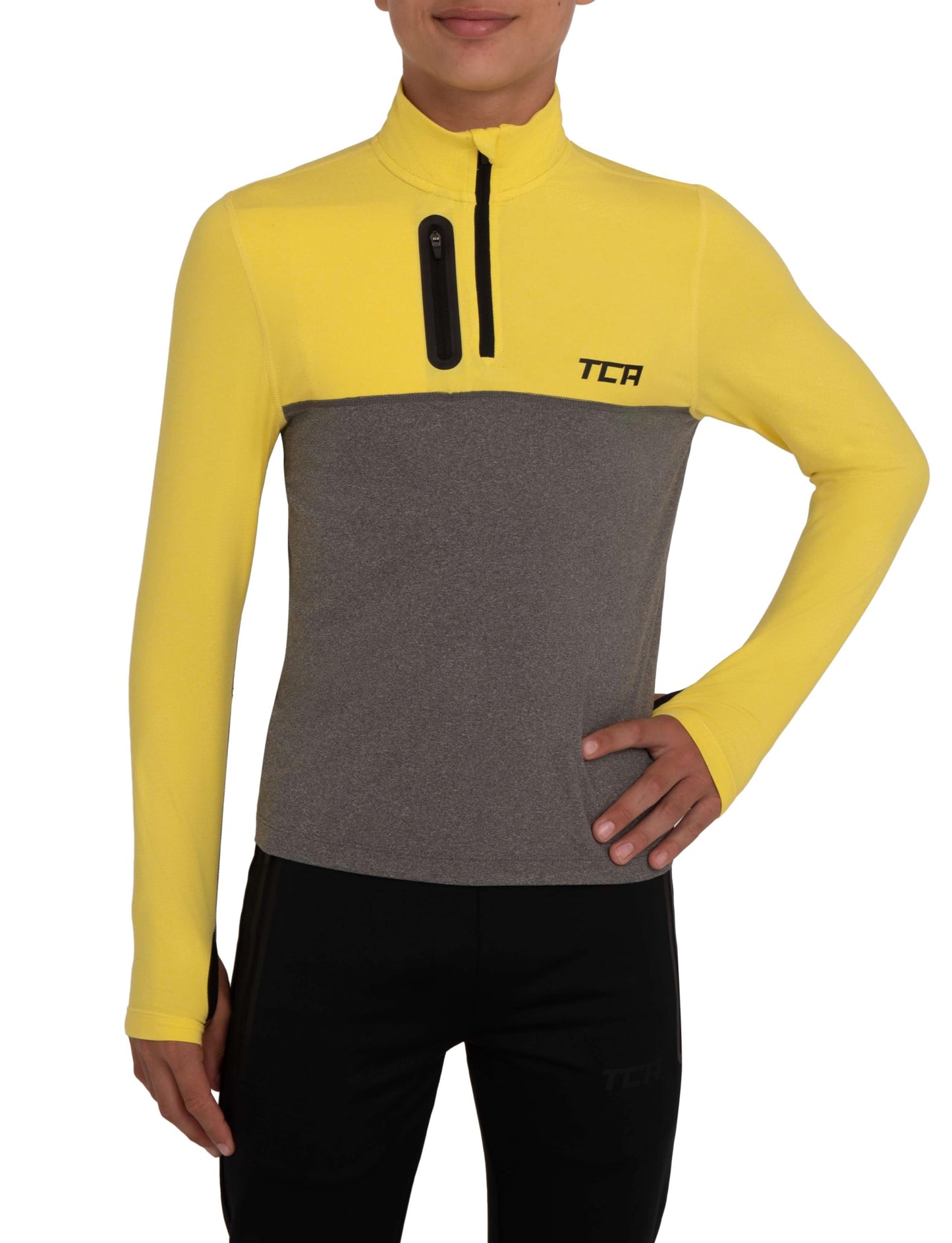 TCA Fusion Gym Tops for Boys Training Long Sleeve Running Top Boys Gym Clothes