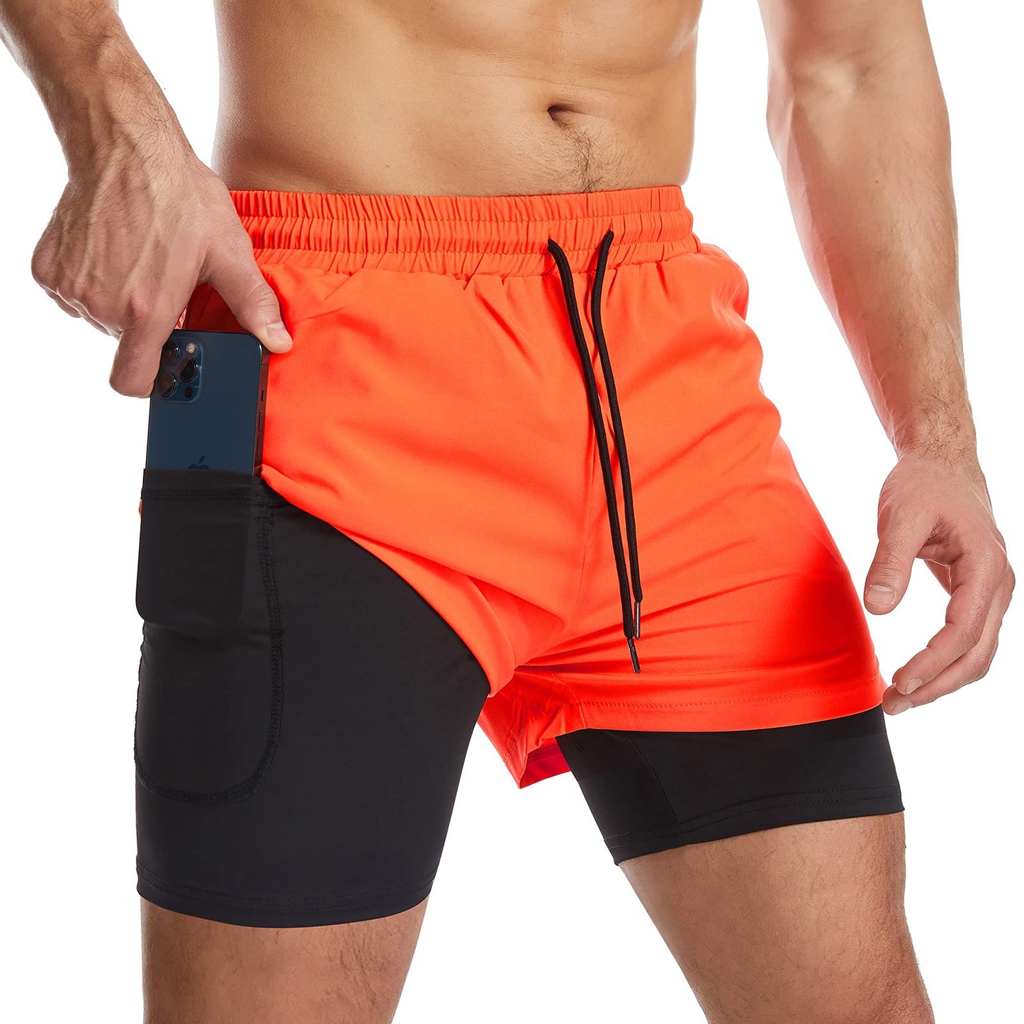 Danfiki Men Running Shorts Men's Shorts Workout with Phone Pocket