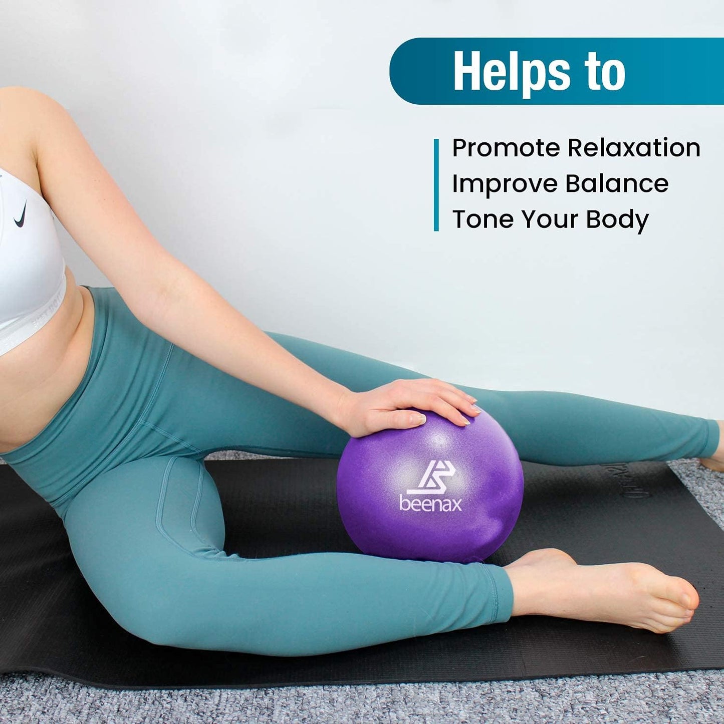 Beenax 23cm Soft Pilates Ball - 9 Inch Exercise, Mini Barre, Gym Ball