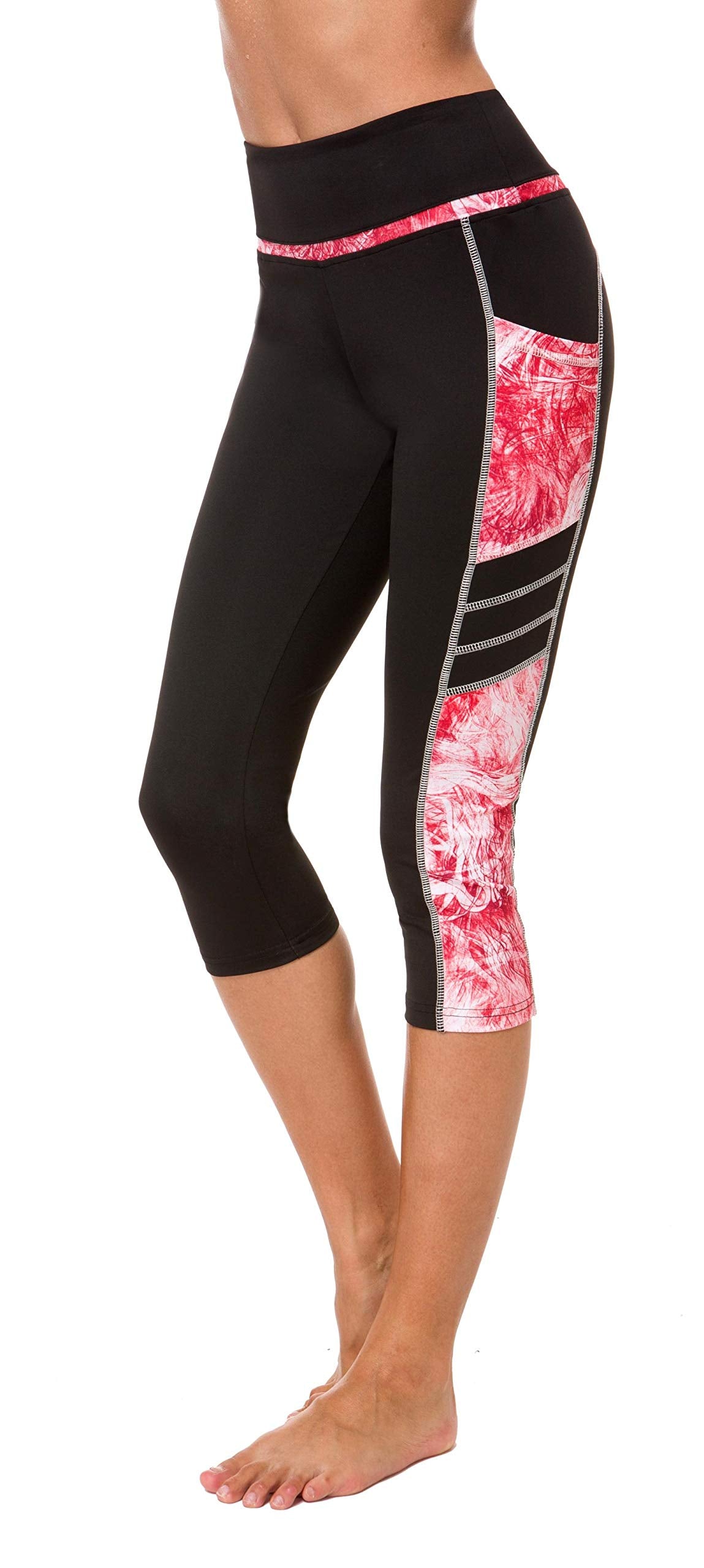 Sugar Pocket Gym Leggings for Women,Yoga Pants for Women Capri Workout Sport Exercise Cycling Leggings with Pockets