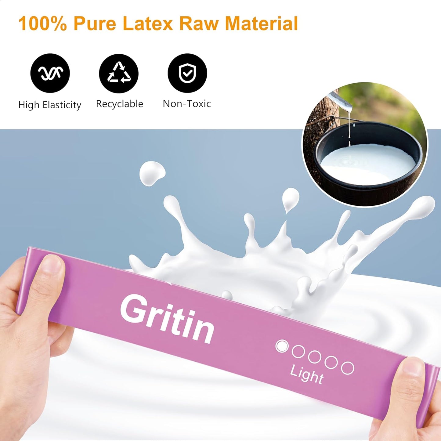 Resistance Bands, Set of 5 Skin-Friendly Resistance Loop Bands