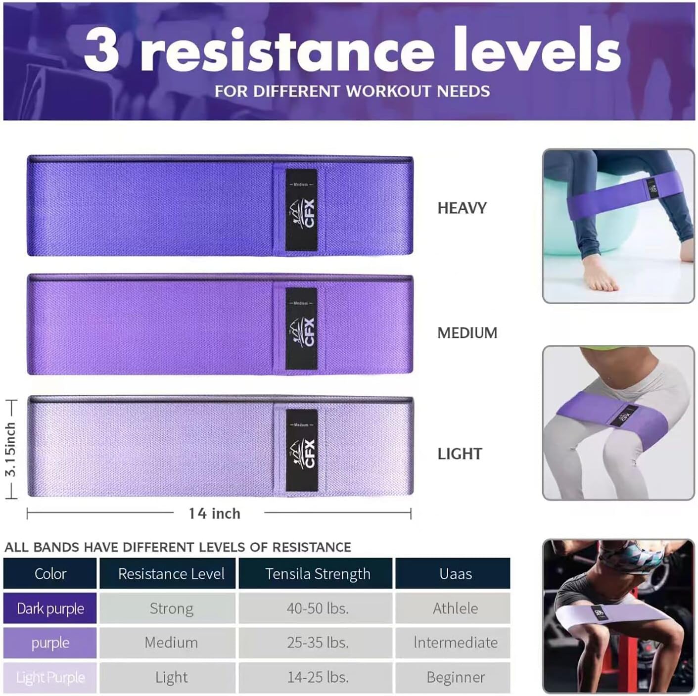 Resistance Bands Set, Exercise Bands with Non-Slip Design